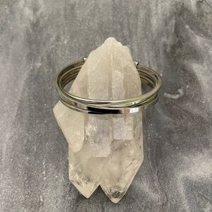 Vintage Lia Sophia Silvertone Twisted Cuff Bracelet